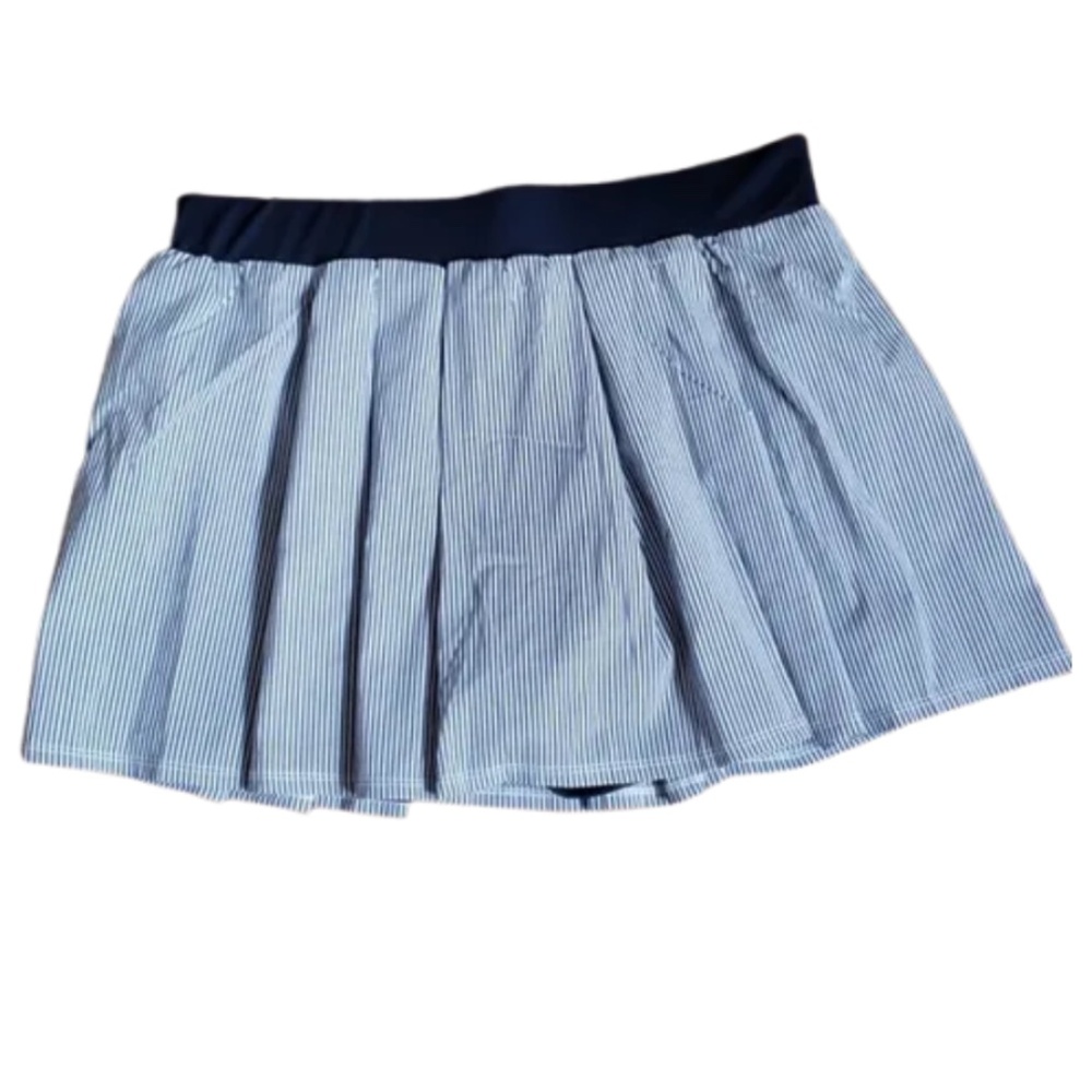 FILA Pin Stripe Pleated Tennis Skirt W/Built In Shorts